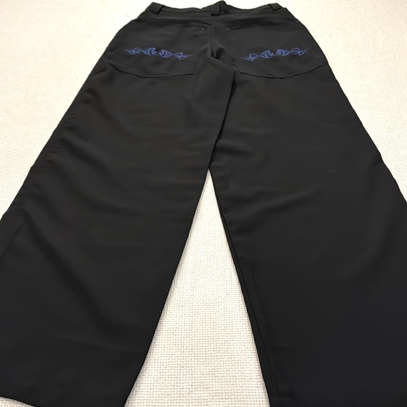 Vintage R2 Player Pants with Blue Embroidered Tribal Graphics - Picture 5 of 14